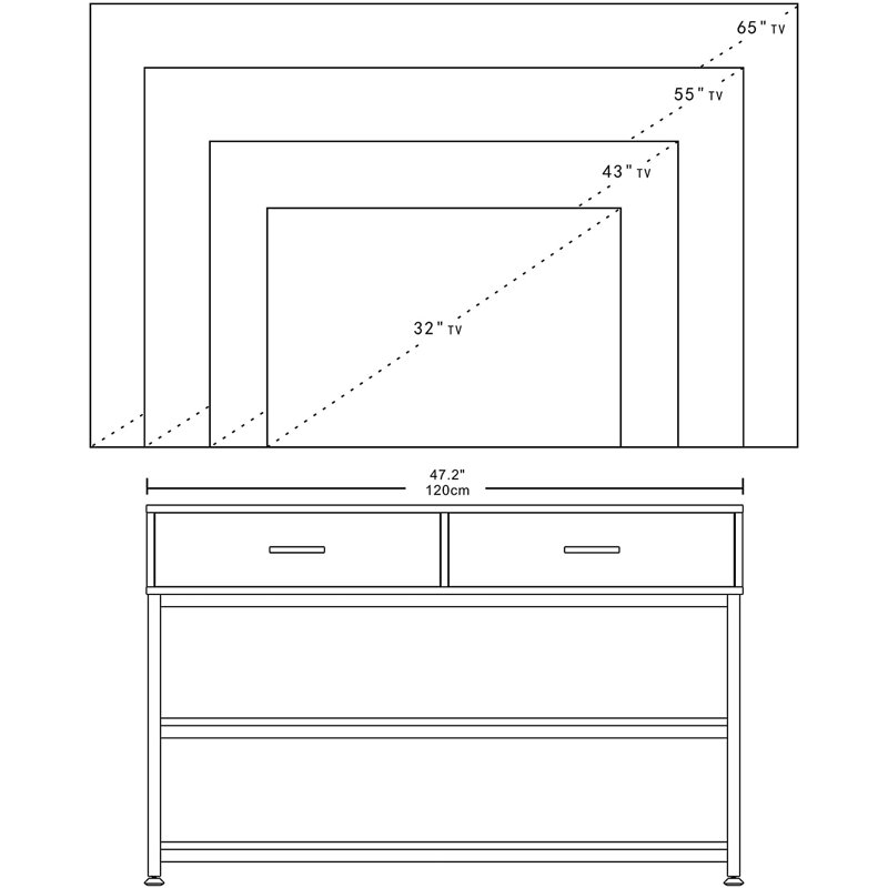 17 Stories Kristmar TV Stand for 55 Inch TV with Drawers & Reviews